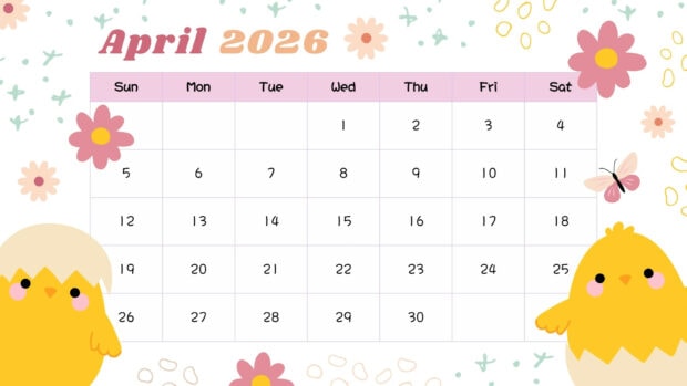 April 2026 Easter Calendar Desktop Wallpaper HD (2)