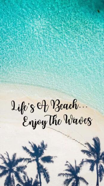 A peaceful beach scene with palm trees and clear turquoise water inspiring summer relaxation
