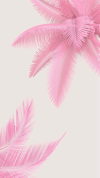 Pink summer leaves creating a vibrant tropical pattern
