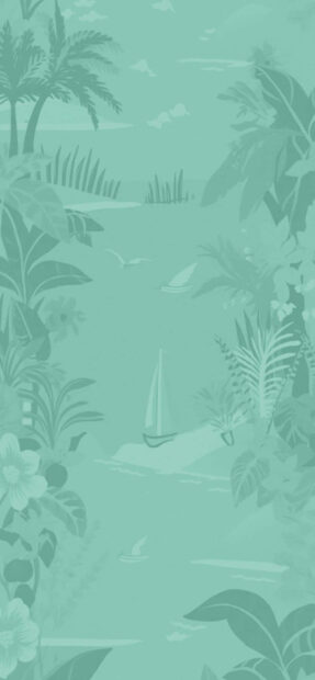 Tropical plants and sailboats in a preppy summer design