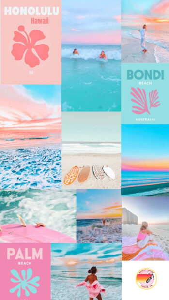 A woman enjoying a preppy summer by the ocean waves