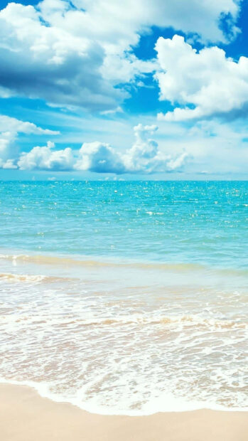 Calm sea and clear sky create a peaceful summer scene for preppy style