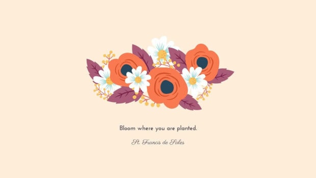 Floral bouquet with colorful spring flowers and leaves in a simple aesthetic design