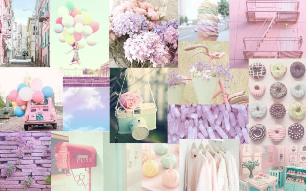 Pastel colors and floral aesthetic captured in a charming spring scene