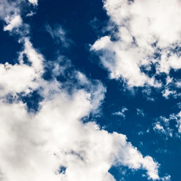 Blue sky with summer clouds on a bright day