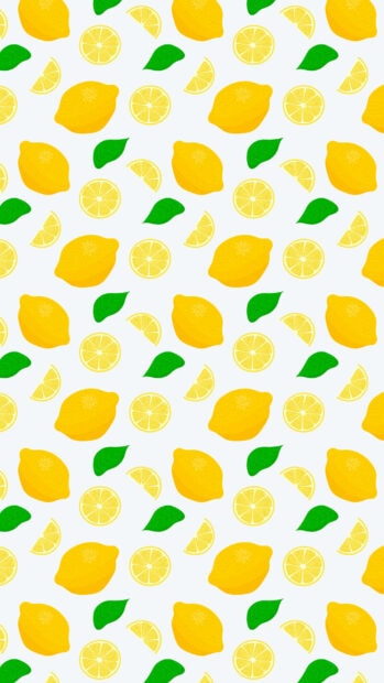 Fresh lemon pattern with green leaves in summer breeze
