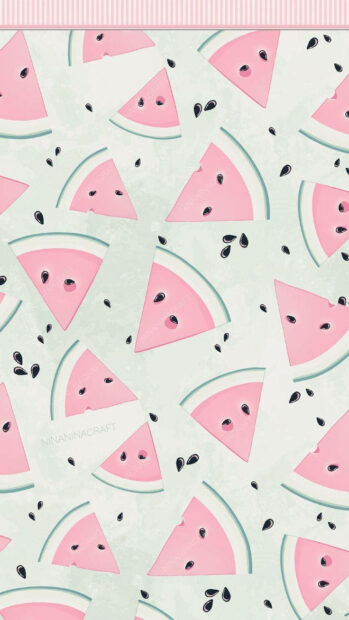 Pink watermelon pattern with scattered seeds for summer vibes