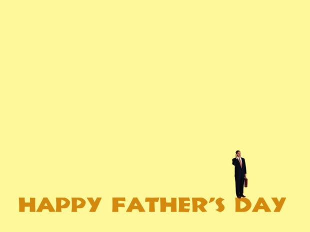 A businessman stands talking on a phone, holding a briefcase, on a vibrant yellow background with 