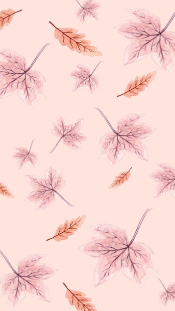 Watercolor leaves drift across a soft blush background