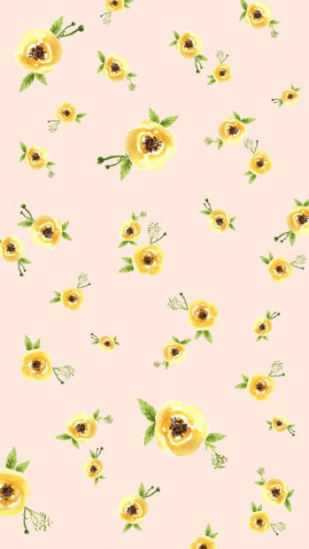 Watercolor yellow roses float across a soft pink canvas, featuring delicate green leaves
