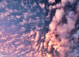 An aesthetic summer iPhone wallpaper showcasing a breathtaking sunset sky with vibrant pink and orange clouds reflecting perfectly in a calm lake