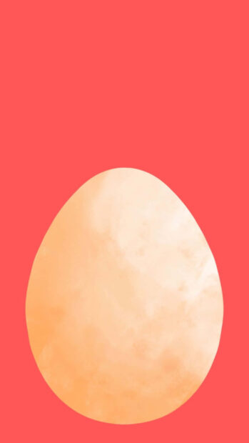Easter Egg Wallpaper featuring a single light orange egg on a vibrant red background