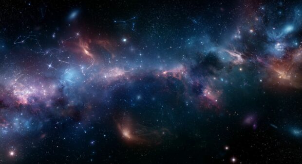 A dark Galaxy Wallpaper showcasing a vast deep space filled with scattered stars and faint constellations