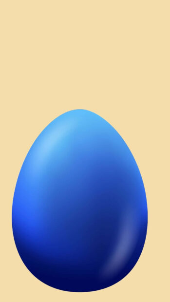 A minimalist blue Easter Egg Wallpaper with a smooth gradient on a plain cream background, ideal for mobile devices