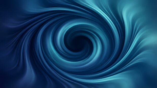 A captivating abstract digital wallpaper featuring a deep blue swirling vortex or spiral pattern, creating an immersive and dynamic visual effect