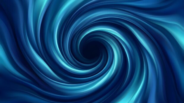 A captivating abstract digital wallpaper showcasing a deep blue swirling vortex or tunnel with bright blue highlights