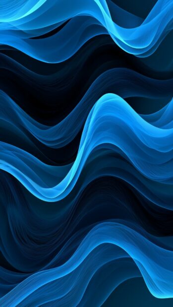 Abstract Lines Wallpaper Blue featuring smooth, flowing blue wave-like shapes on a dark background