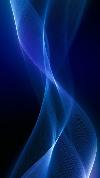 Abstract Lines Wallpaper Blue featuring glowing, intertwined blue abstract ribbons on a dark gradient background