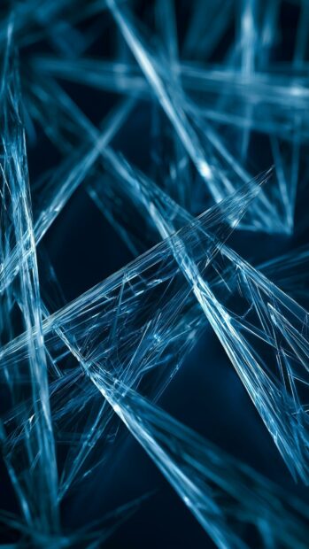 Abstract Lines Wallpaper Blue featuring sharp, jagged crystalline blue lines resembling broken glass or ice shards