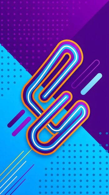 This vibrant Abstract Lines Wallpaper Blue Purple features bold, stylized geometric shapes and striped lines in blue, purple, orange, and white on a dynamic two-tone background
