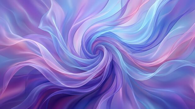 An Abstract Lines Wallpaper Blue Purple showcasing soft, translucent flowing lines forming a gentle spiral in pastel blue, purple, and pink. This Full HD image is ideal for desktop backgrounds