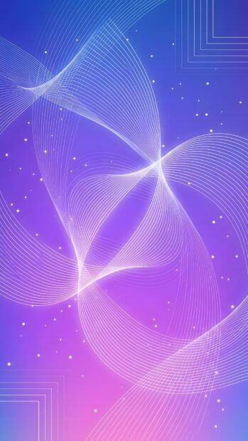 A beautiful Abstract Lines Wallpaper Blue Purple showcasing delicate white swirling lines and tiny dots against a smooth blue and purple gradient background. This design offers a serene visual
