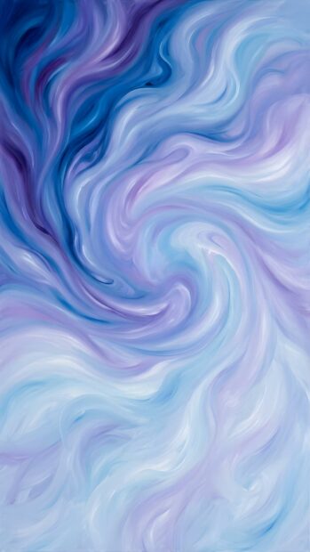 An abstract lines wallpaper featuring soft, swirling paint strokes in shades of blue, purple, and white. This image offers a calming and elegant background for mobile devices