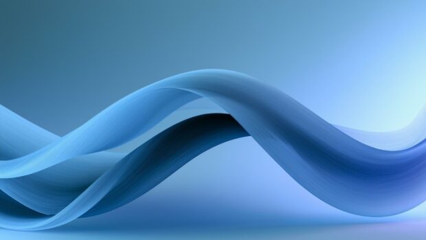 Abstract lines wallpaper blue showcasing smooth, wide, flowing waves on a light gradient background