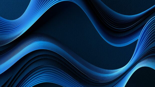Abstract Lines Wallpaper Blue displaying smooth, layered blue waves against a dark blue background