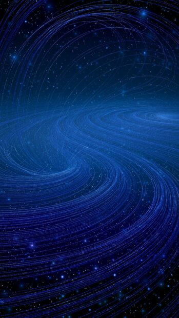 An abstract lines wallpaper blue featuring a dark space scene with swirling blue lines and tiny stars