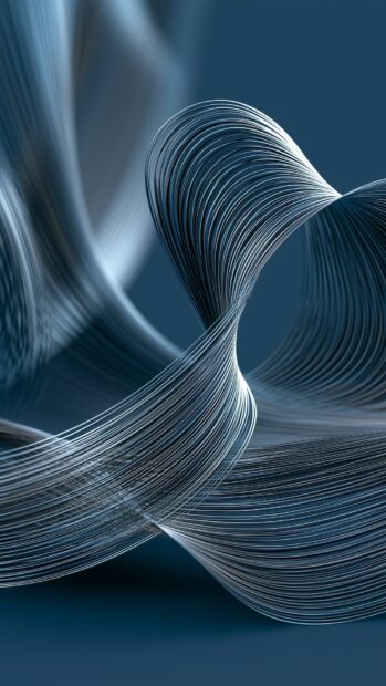 Abstract Lines Wallpaper Blue showcasing elegant swirling metallic blue lines on a soft blue background