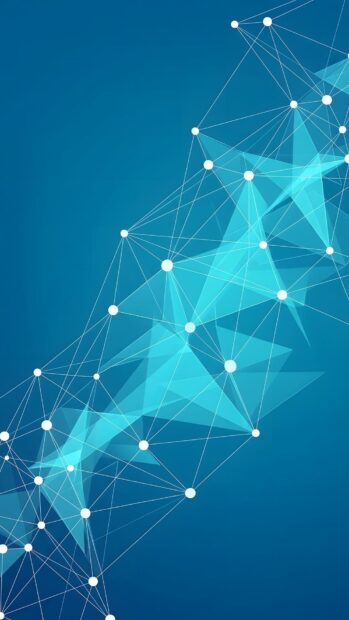 A light blue Abstract Tech Wallpaper Blue showing a simple network of white interconnected dots and lines