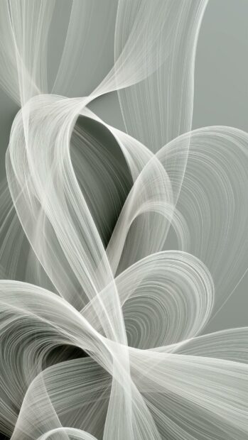 Abstract wallpaper showcasing elegant flowing white lines and ethereal curves on a subtle grey background
