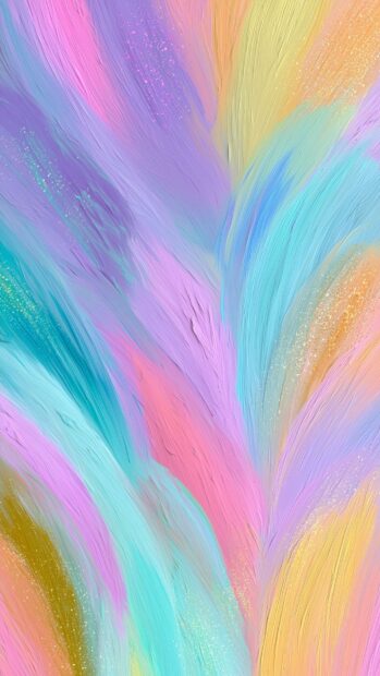 An abstract wallpaper with soft pastel colored brush strokes forming a gentle, wavy texture