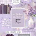 Aesthetic Purple Wallpaper Collage Motivational Quotes