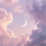 Aesthetic Purple Wallpaper Dreamy Crescent Moon Clouds