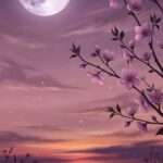 Aesthetic Purple Wallpaper Full Moon Cherry Blossoms