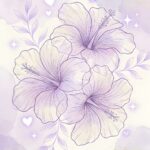 Aesthetic Purple Wallpaper Hibiscus Flowers Watercolor