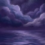 Aesthetic Purple Wallpaper Starry Ocean Night Clouds Mobile
