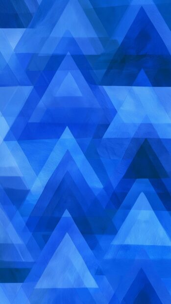 Blue aesthetic wallpaper featuring an abstract geometric pattern of overlapping blue triangles