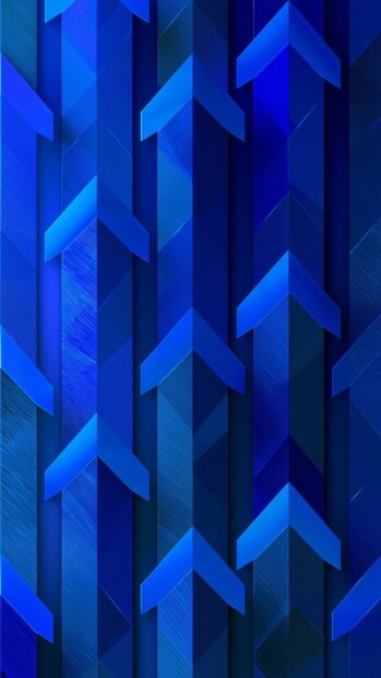 An abstract blue aesthetic wallpaper with a dynamic pattern of upward-pointing geometric arrows and chevrons