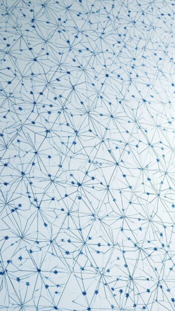 A blue aesthetic wallpaper depicting an intricate neural network pattern with small blue star-like connections