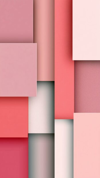 Cute Aesthetic Wallpapers featuring a layered abstract geometric design with various shades of pink and subtle grey shapes