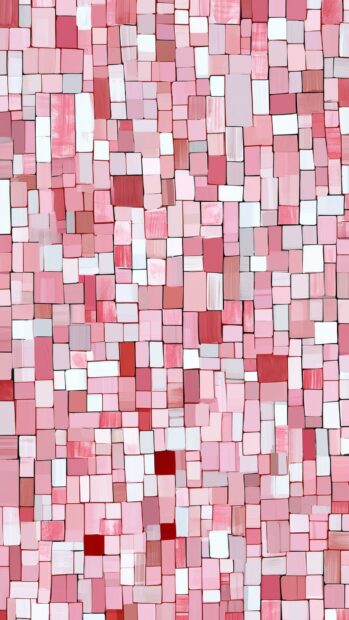 Cute Aesthetic Wallpapers featuring a mosaic pattern made of small pink and white squares