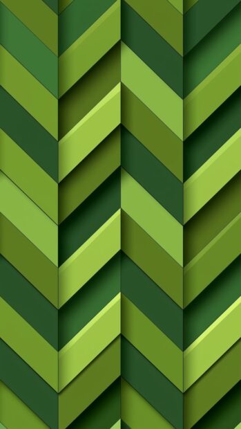 A green aesthetic wallpaper featuring a repeating chevron stripes pattern in various shades of green with a subtle 3D effect