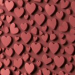 3D Red Maroon Hearts Pattern Wallpaper