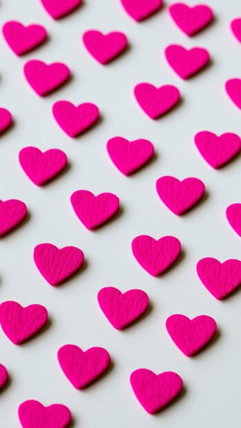 Hearts wallpaper featuring a seamless pattern of bright pink hearts on a clean white background