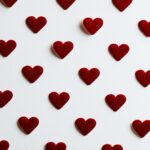 Dark Red Velvety Hearts Wallpaper