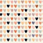 Pastel Mixed Hearts Pattern Wallpaper