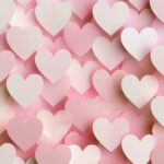 Pastel Pink White Paper Hearts Wallpaper
